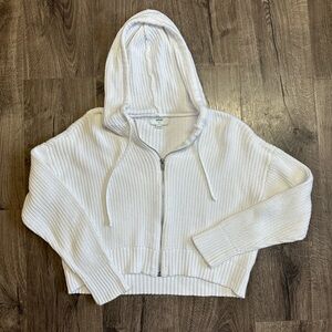 American Eagle Knit Crop Zip Up
